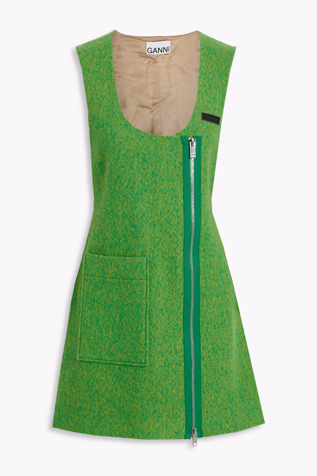 Marled Wool-Felt Mini Dress - Image 2