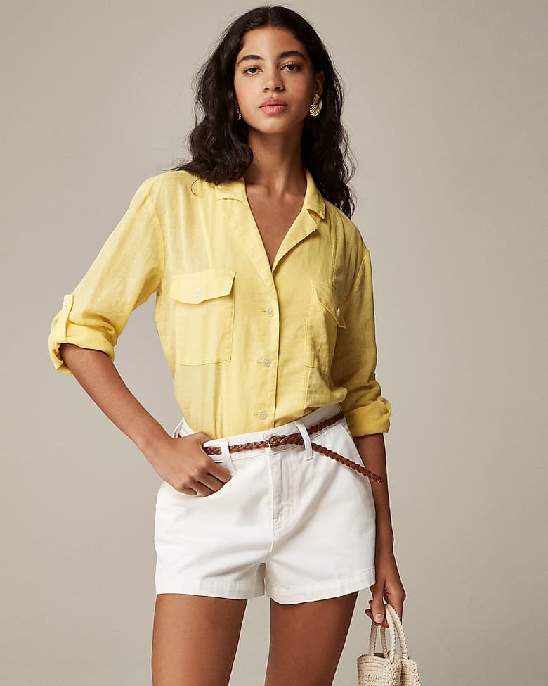 Camp-Collar Shirt In Featherweight Linen Blend - Image 2