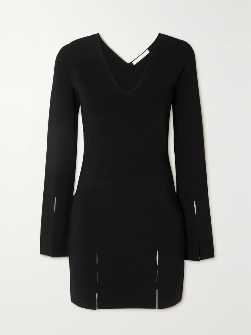 Cutout Stretch-Knit Mini Dress - Image 1