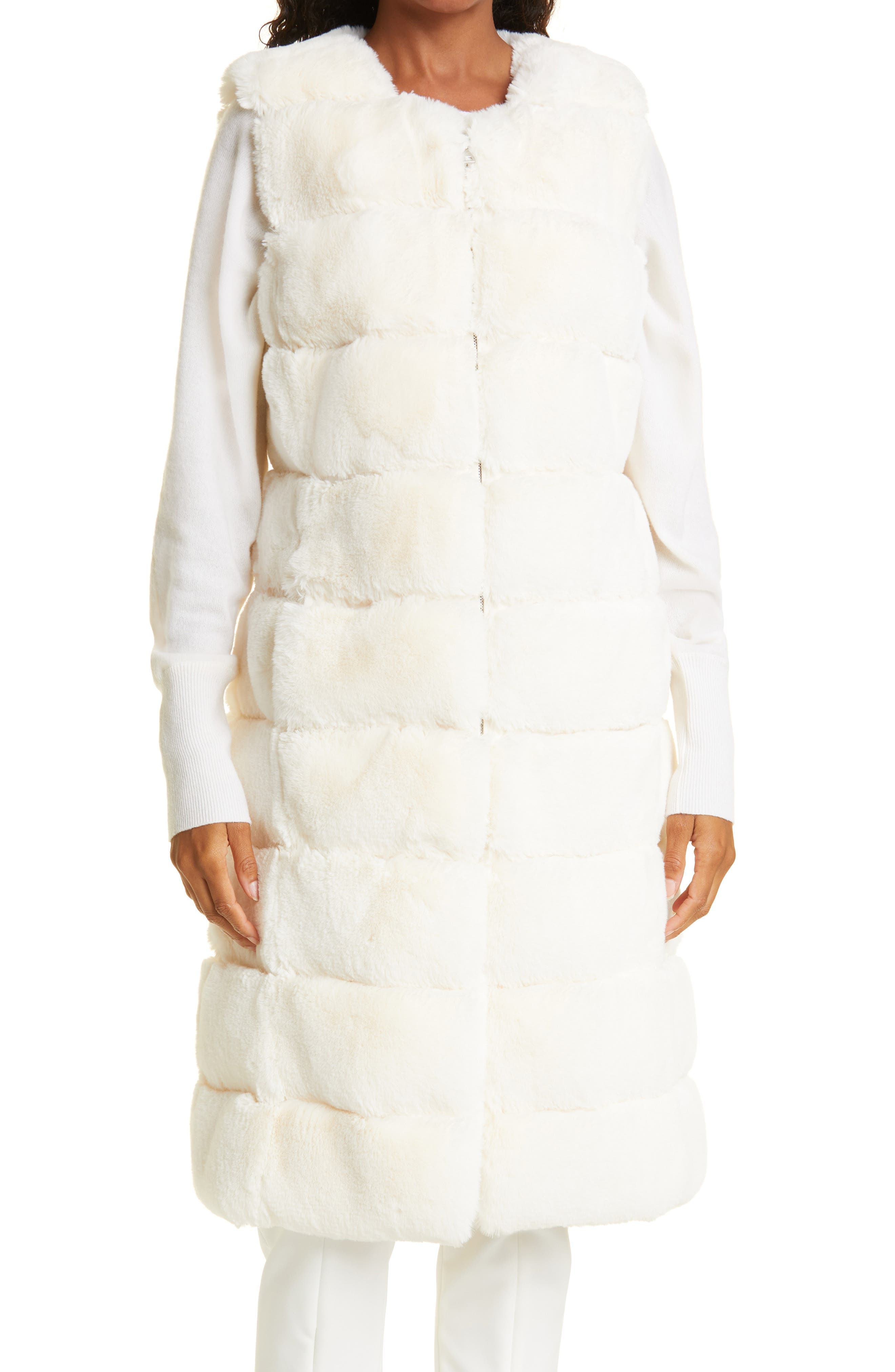 Tanya Faux Fur Long Vest - Image 1