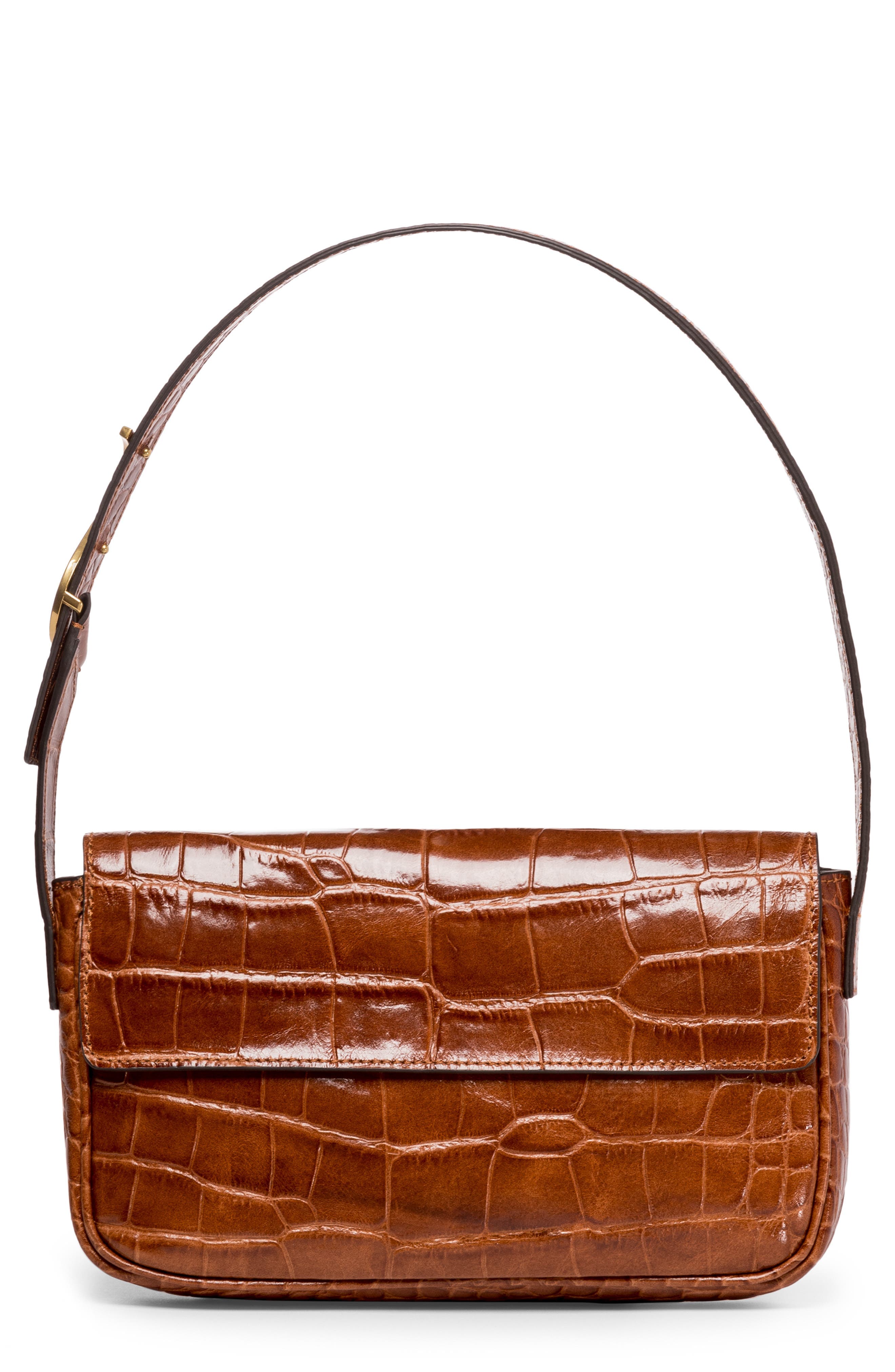 Tommy Croc Embossed Leather Shoulder Bag - Image 1