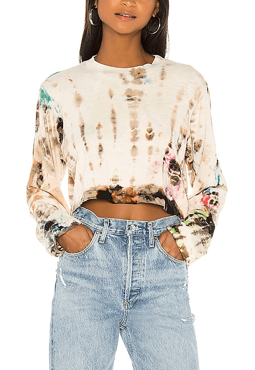 Tokyo Crop Shirt In Kaleidoscope Sky - Image 1