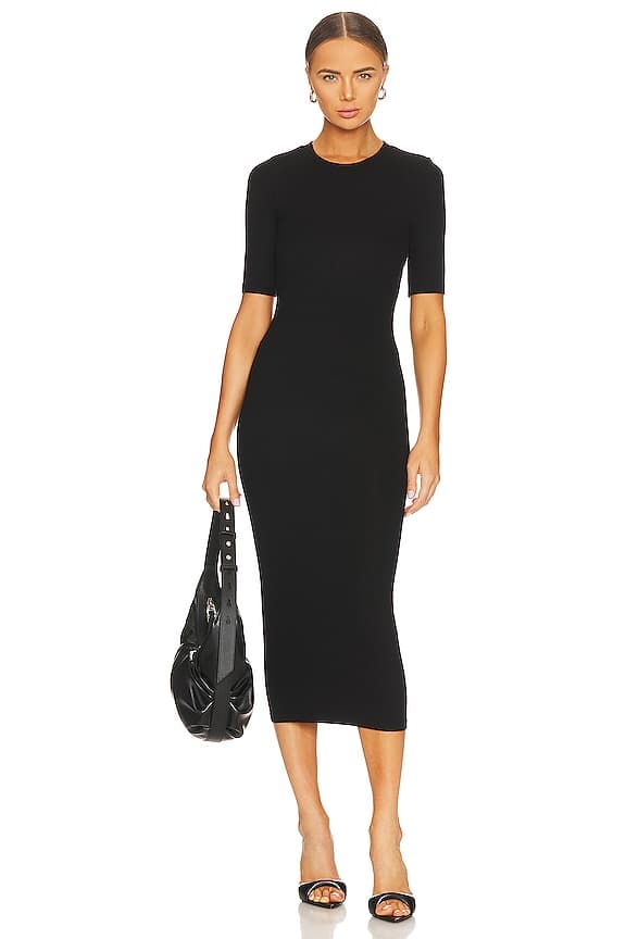 Half Sleeve Crew Midi Dress - Image 1