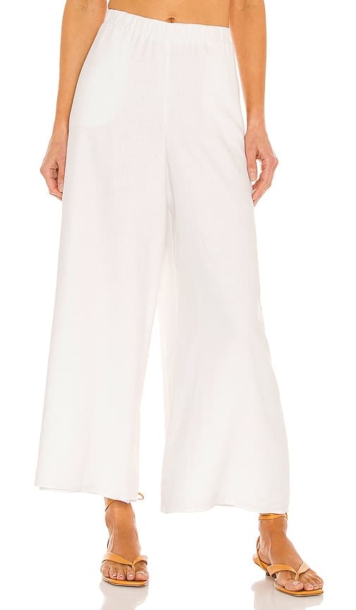 Kick Back Pants In White Linen - Image 2