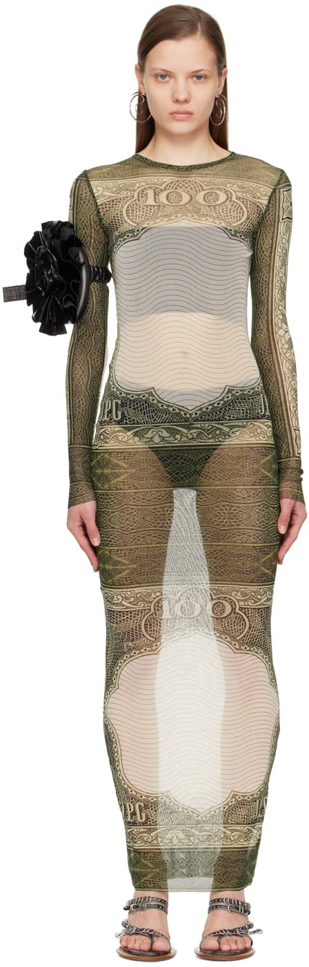 Green & Off-White 'the Cartouche' Maxi Dress - Image 1