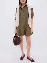 Army Green Chino Callahan Shirt Dress - Image 1