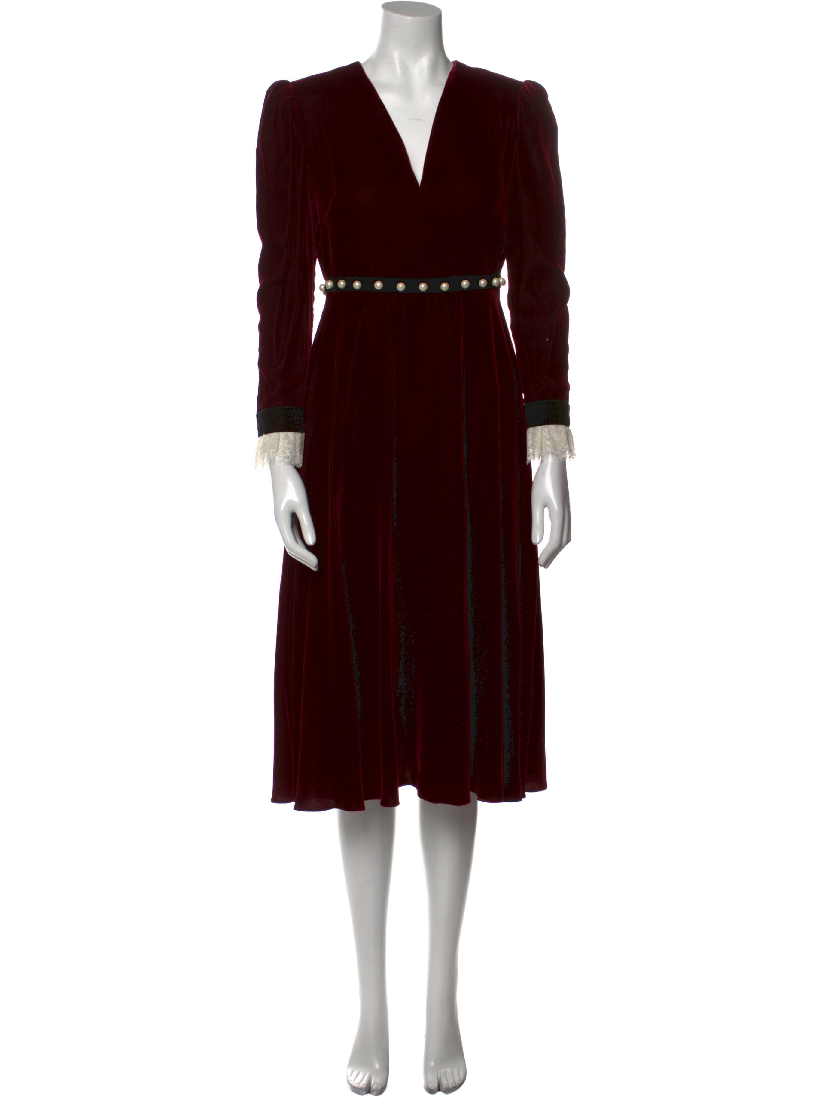 V-Neck Midi Length Dress - Image 1