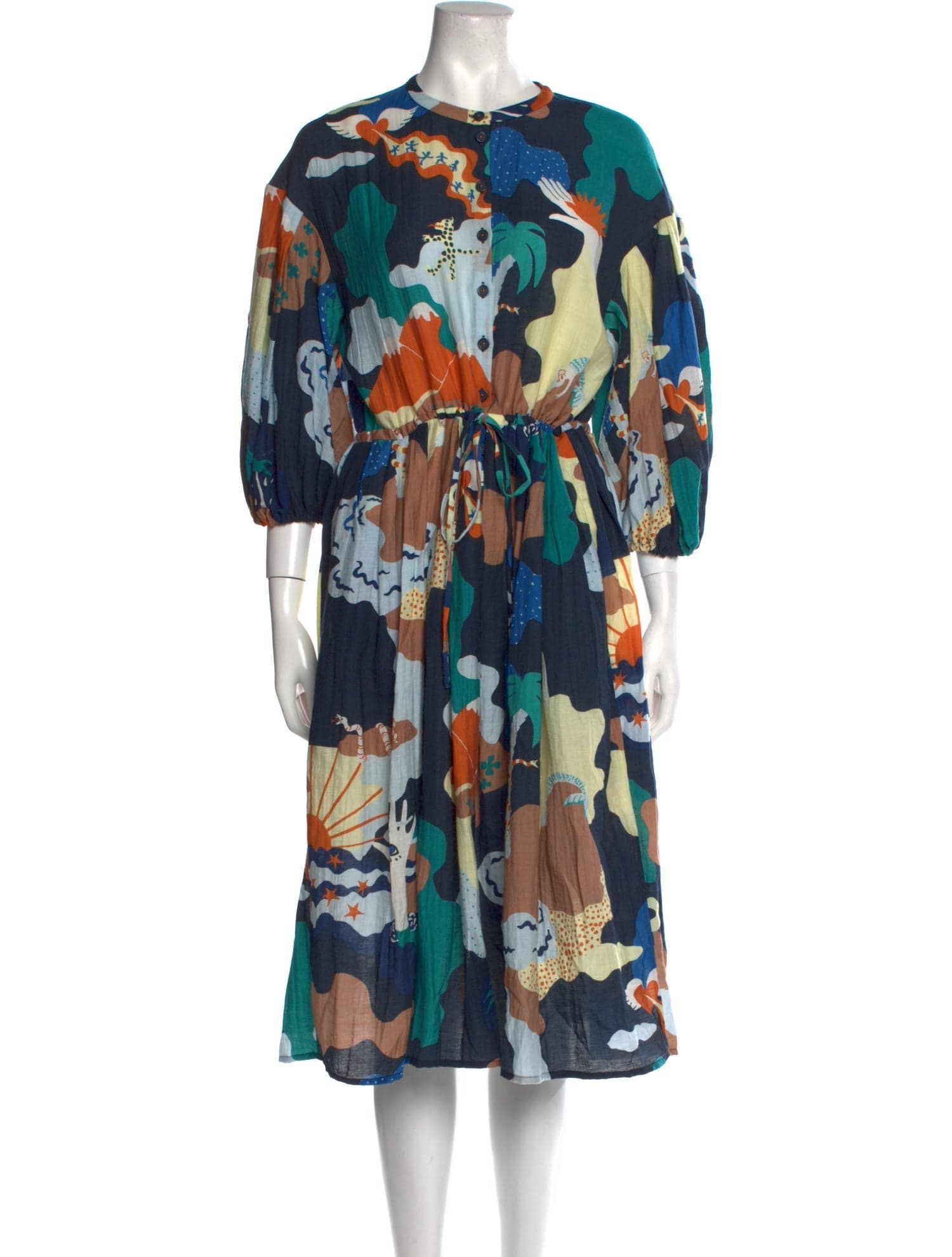 Printed Midi Length Dress - Image 1