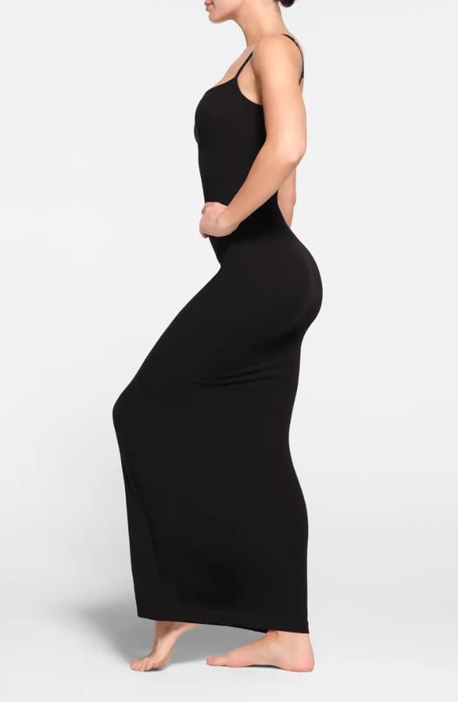 SKIMS Black Ribbed Slip Maxi Dress - Image 2