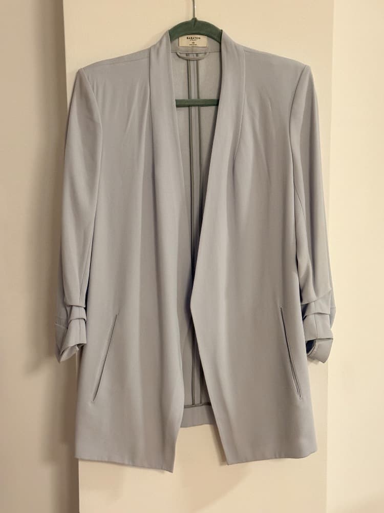 Babaton Power Blazer in Glimmer Lueur (light blue) Open-Front Blazer - Image 1