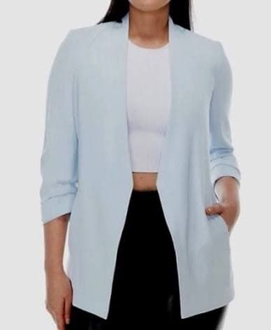 Babaton Power Blazer in Glimmer Lueur (light blue) Open-Front Blazer - Image 2