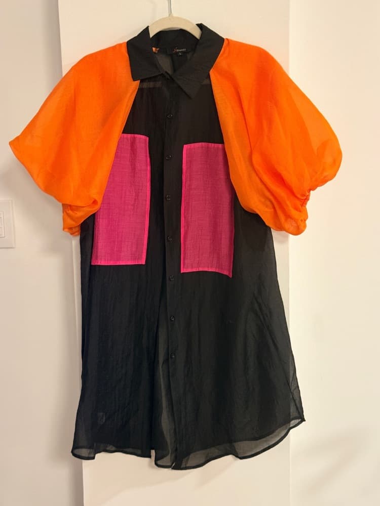 N by Nancy Colorblock Sheer Shirt Dress - Image 2