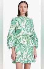 STAUD Green Paisley Print Mini Dress - Image 2