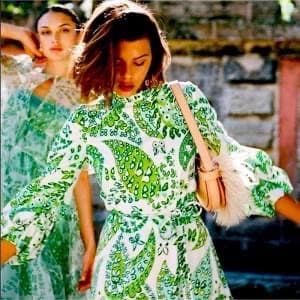 STAUD Green Paisley Print Mini Dress - Image 5