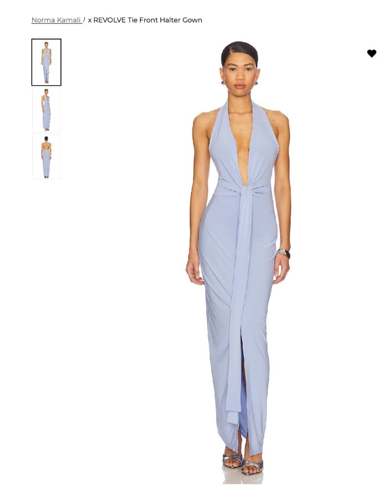 Light Blue Plunge Gown Formal Dress - Image 2