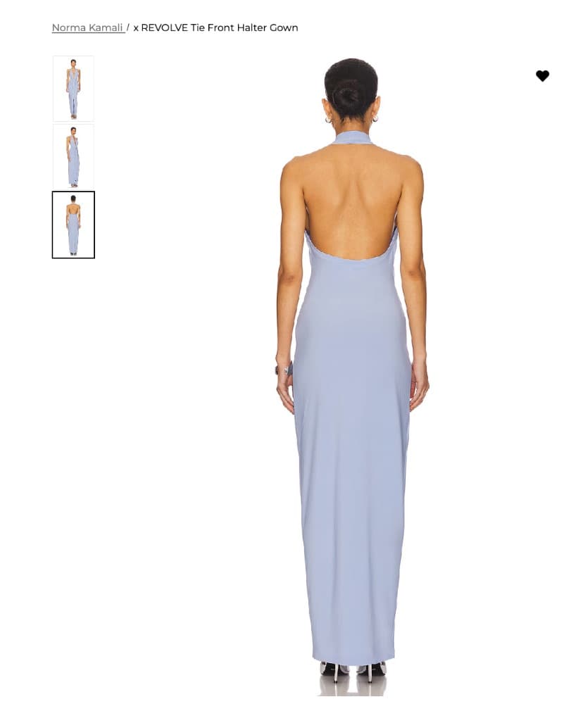 Light Blue Plunge Gown Formal Dress - Image 3