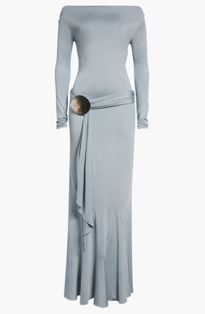 Conner Ives Demi Couture Long Sleeve Silk Jersey Maxi Dress - Image 4