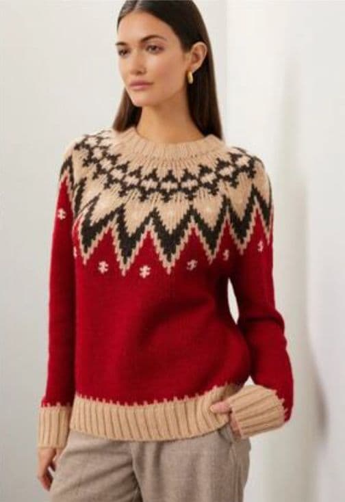 Ralph Lauren Fair Isle Wool-Blend Red Sweater - Image 2