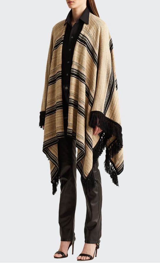 Ralph Lauren Collection Ruana Striped Sweater Cape - Image 1