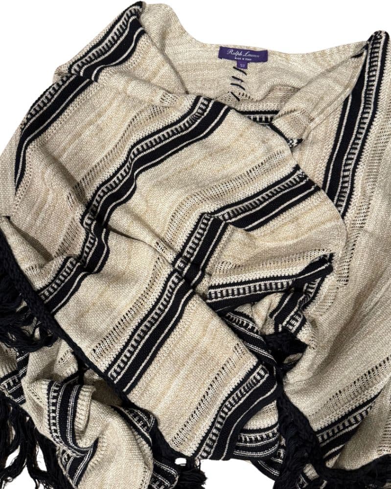 Ralph Lauren Collection Ruana Striped Sweater Cape - Image 2