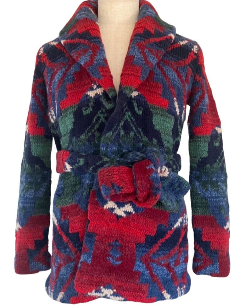 Ralph Lauren Native American Pattern Shawl Collar Sweater - Image 2