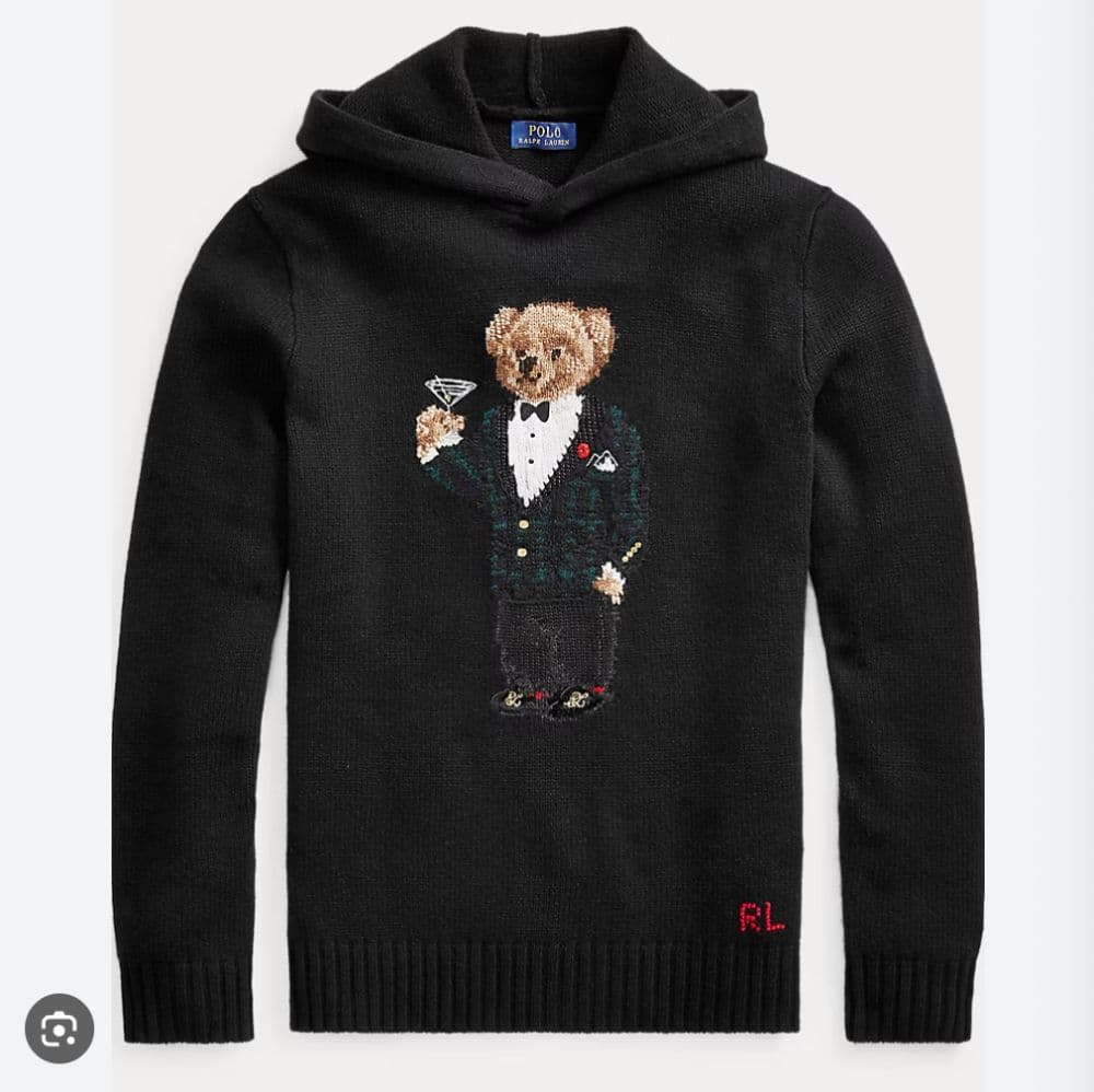 Ralph Lauren Martini Bear Wool Hooded Sweater - Image 1