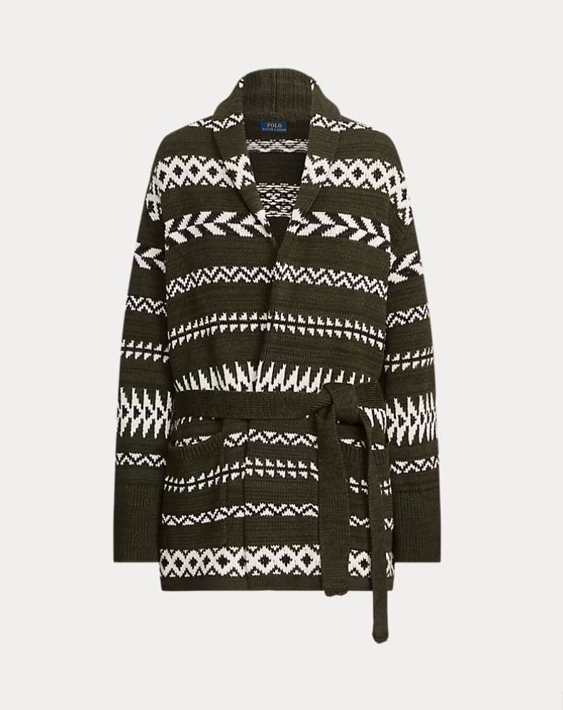 Ralph Lauren Geometric-Motif Shawl-Collar Cardigan - Image 2