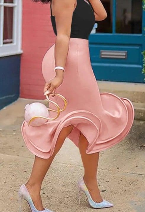 Pink wave skirt small - Image 2