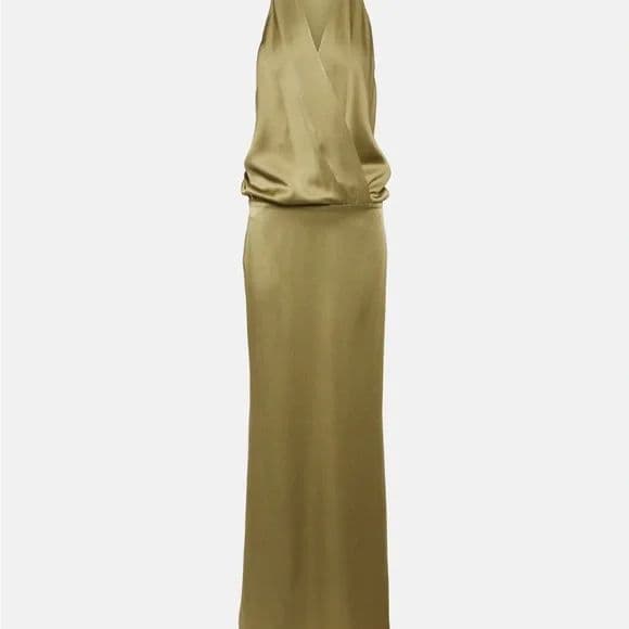 Bluemarine Green Satin Gown | Size 4 - Image 1