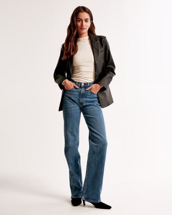 Abercrombie Vegan Leather Blazer - Image 1