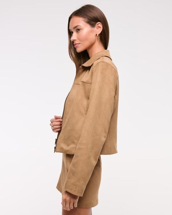 Abercrombie Vegan Suede Jacket - Image 1