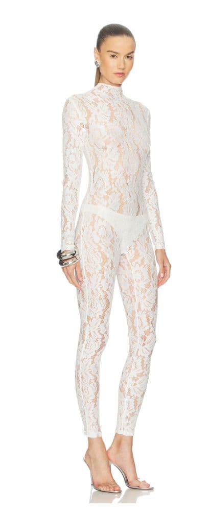 Nookie Lennox White Lace Catsuit - Image 2