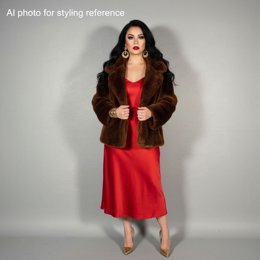 Zara Size M Faux Fur Coat - Image 3