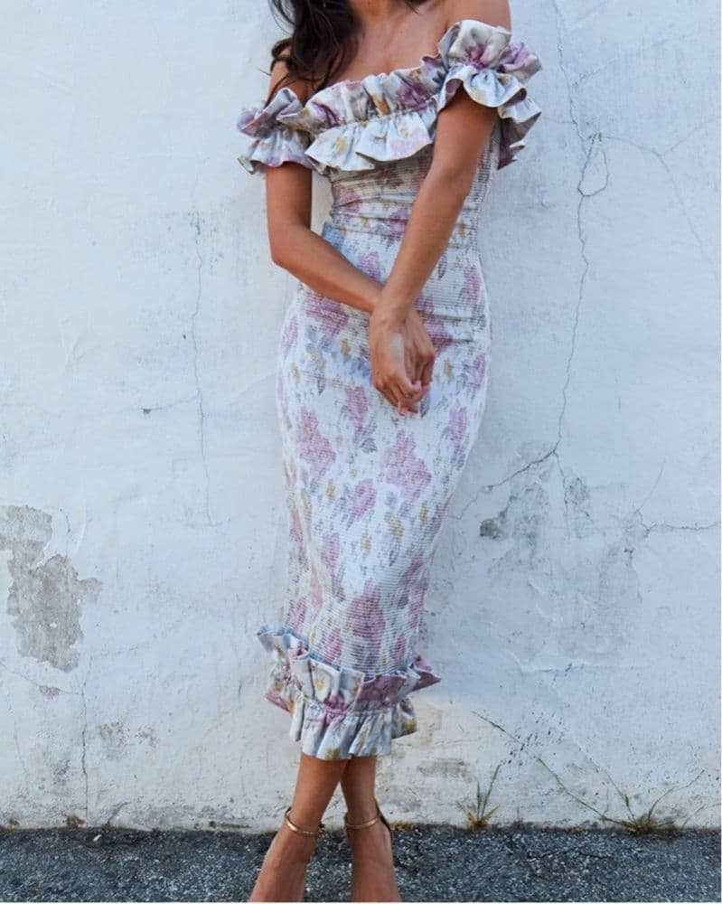 V. Chapman Lilac Dress in Purple Floral - Image 4