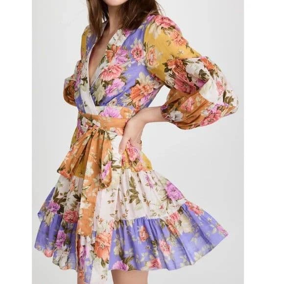Zimmermann Pattie Wrap Mini Dress - Image 1