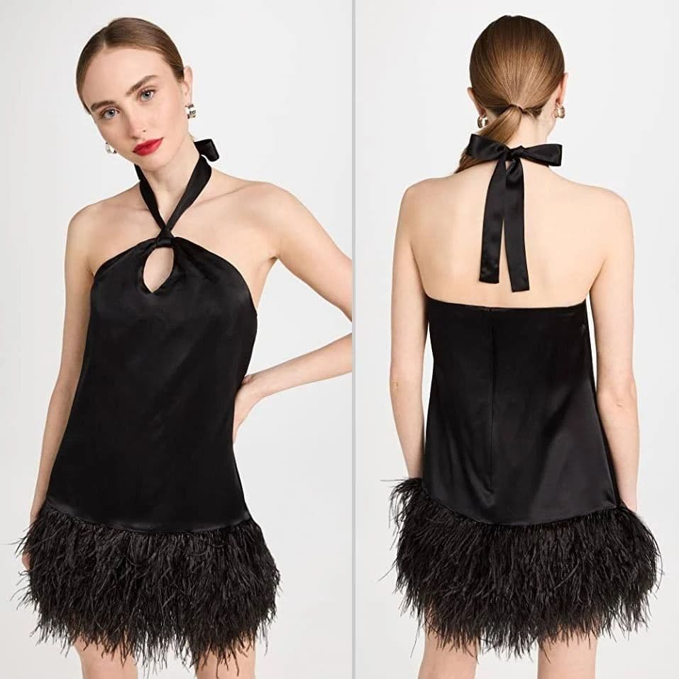 Cinq a Sept Barb Silk Halter Dress - Image 1