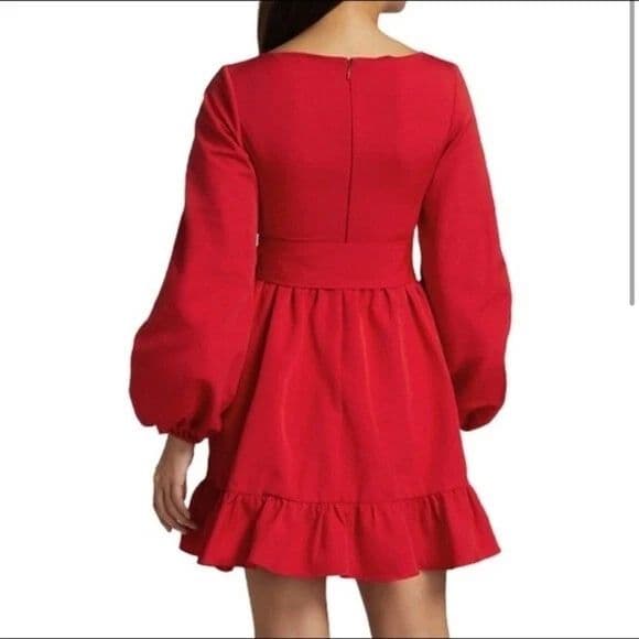 STAUD Seth Tie Squareneck Mini Dress - Image 4