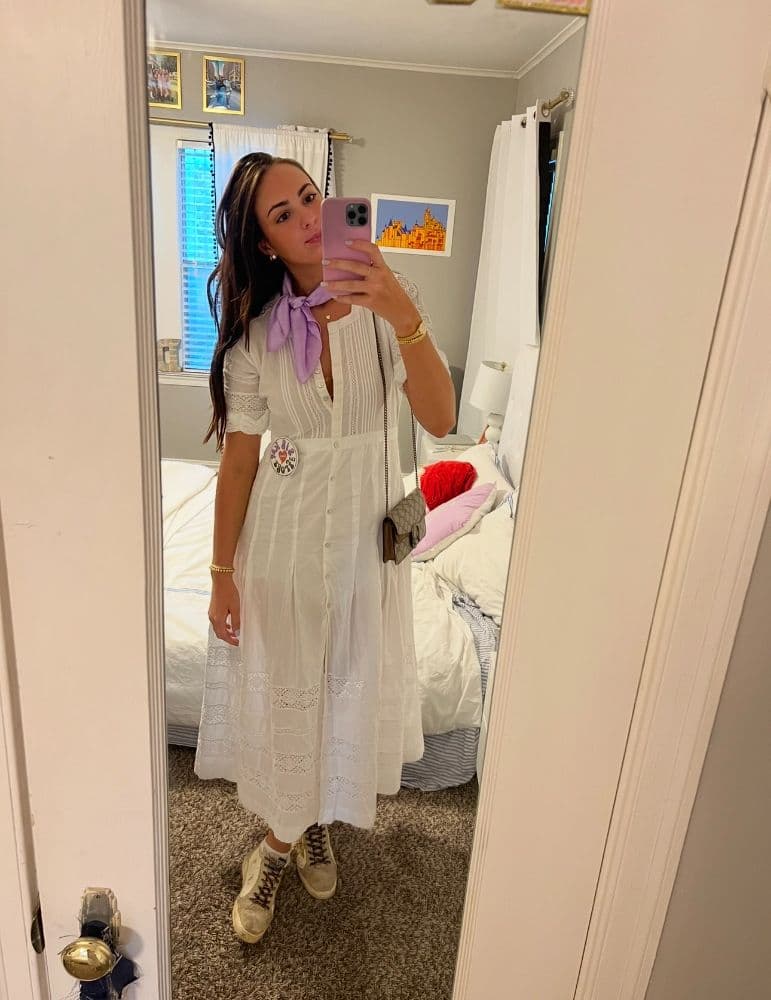 Love Shack Fancy: White Lace Midi Dress - Image 1