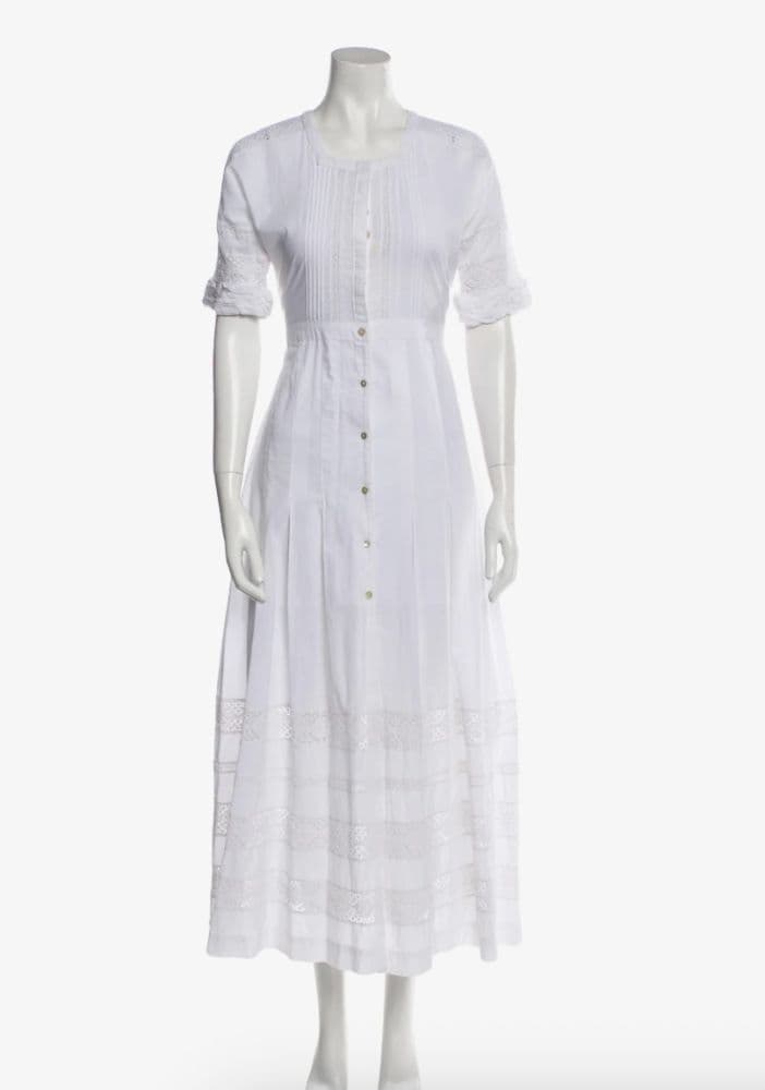 Love Shack Fancy: White Lace Midi Dress - Image 2