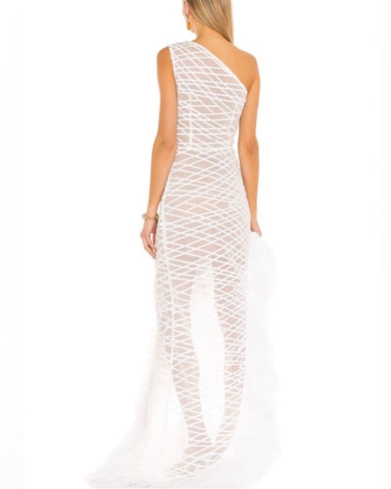Bronx and Banco Lola Sheer Feather Gown - Image 3
