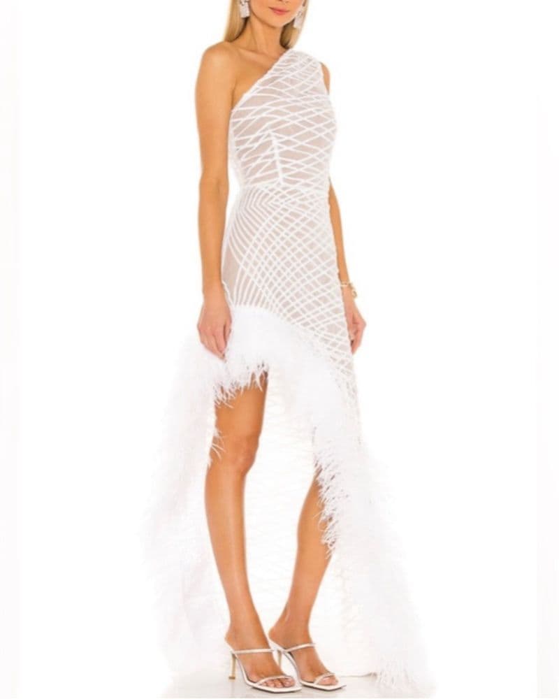 Bronx and Banco Lola Sheer Feather Gown - Image 2
