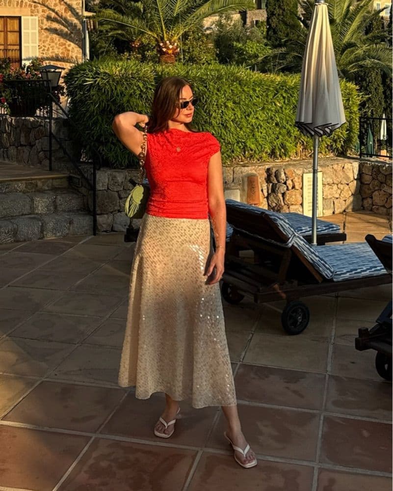 Sheer Sequin Skirt - Image 1