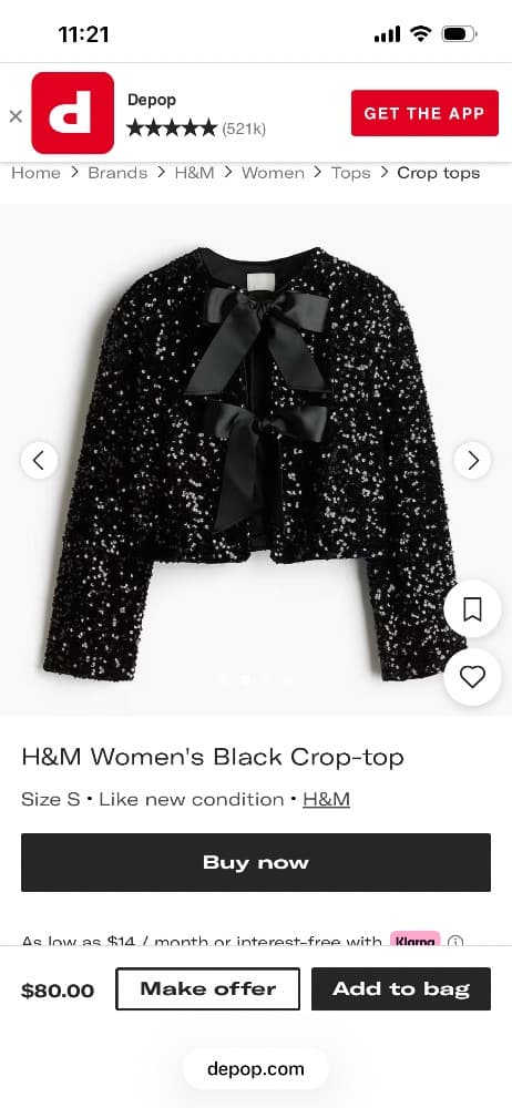 H&M sequin crop top - Image 2