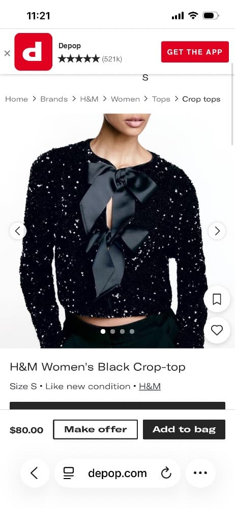H&M sequin crop top - Image 3