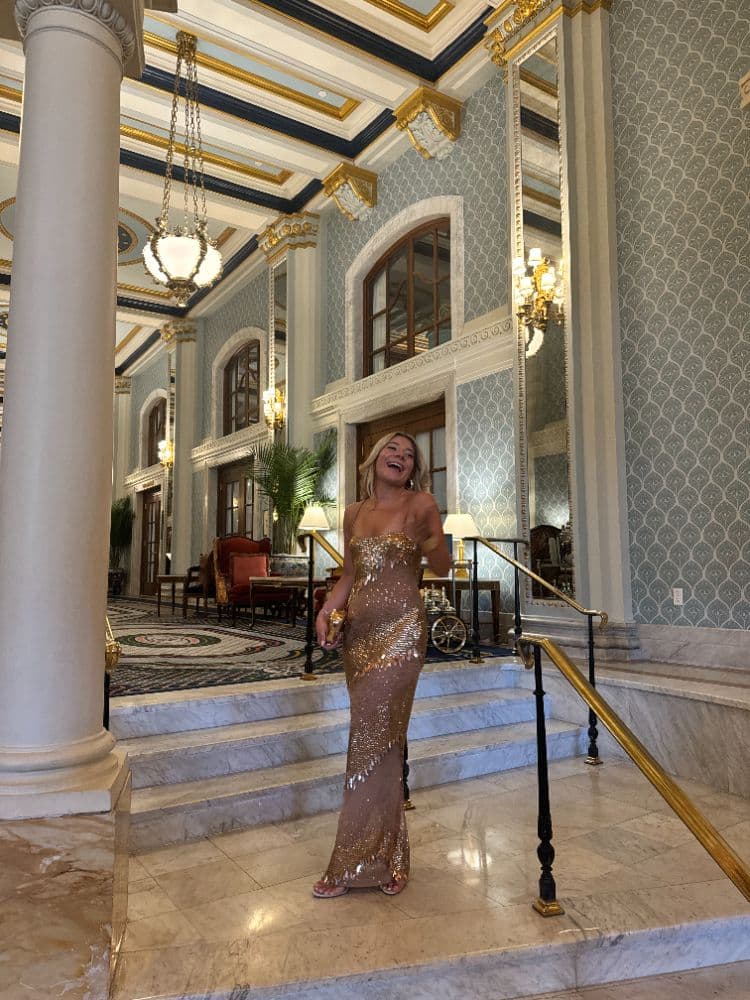Retrofete Gold Dress - Image 1
