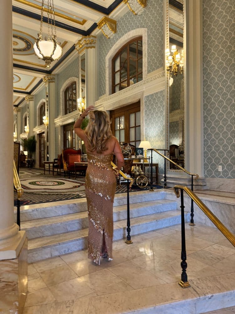Retrofete Gold Dress - Image 3