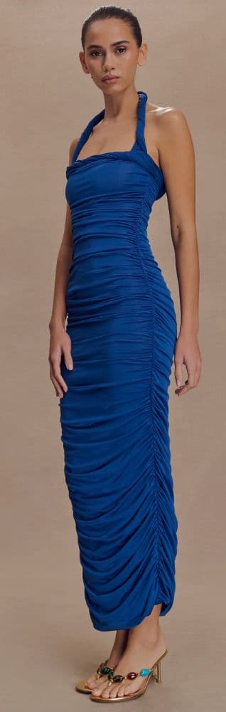 Meshki Camila Ruched Halter Midi Dress - Image 3
