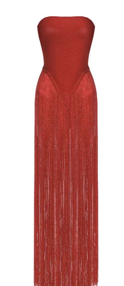 Bella Barnett Valentina Strapless Fringe Dress - Image 2