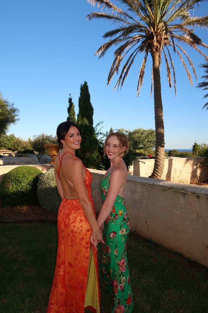 Vintage Orange Beaded Gown - Image 5
