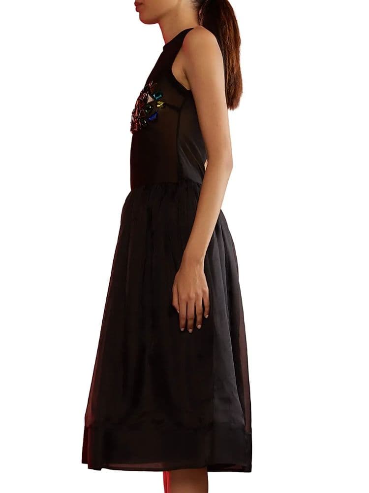 Cynthia Rowley Mesh Sheer Dress with Gems - Image 2